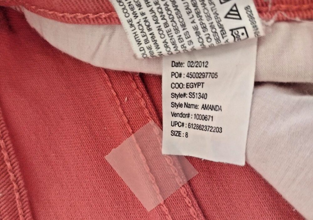 Gloria Vanderbilt Womens Size 8 Short Amanda Straight Leg Coral Denim Jeans - Picture 9 of 9